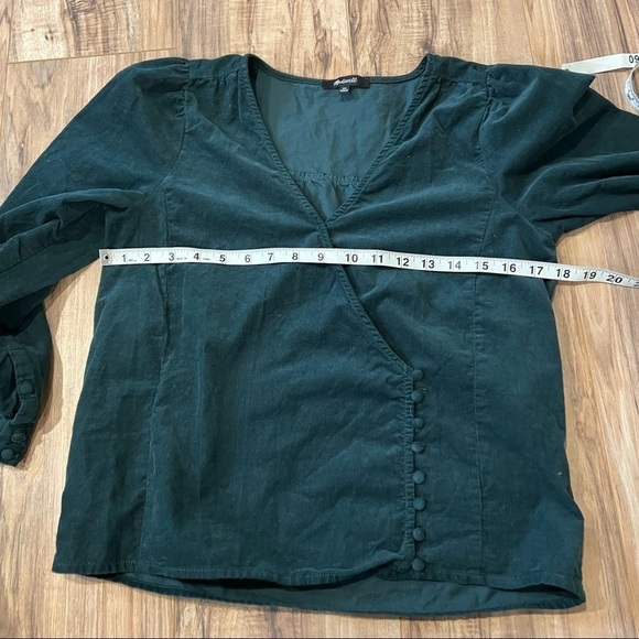 Madewell Corduroy Kinston Side-Button Wrap Top - Picture 9 of 14